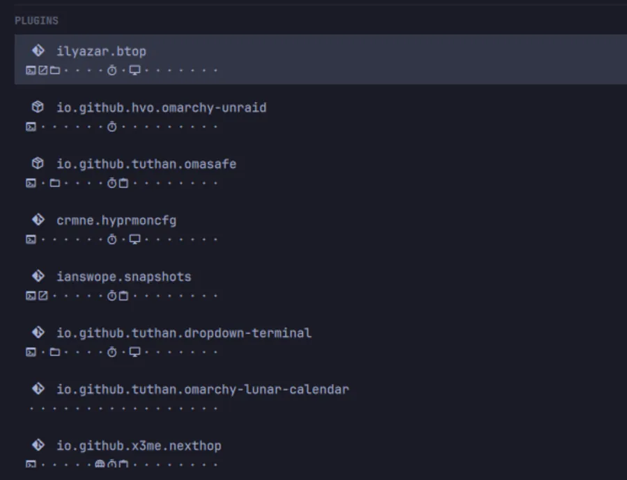 OmaSafe plugin inventory rows with trust baseline state, item counts, and coverage limits